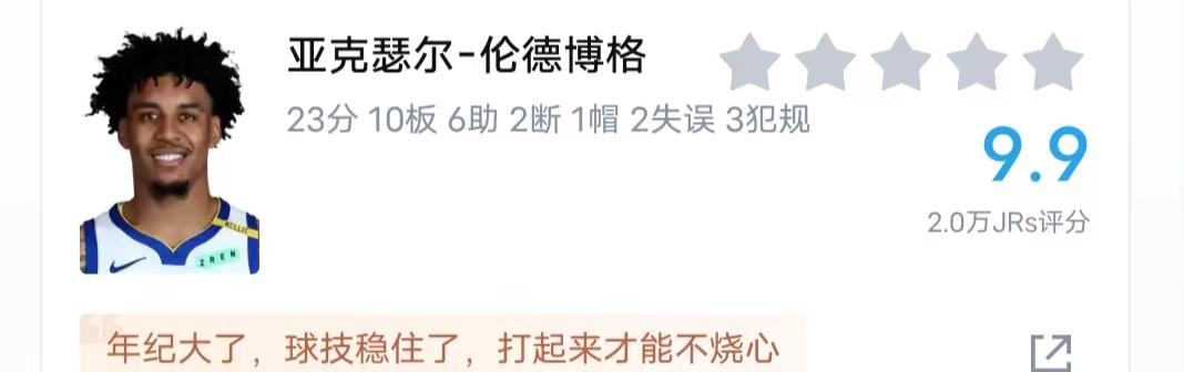 阿克塞尔·伦德伯格，今年的十一号秀，高级货，他往那一站，被放空的竟然是库里，最适合勇士的锋线来了，虽然年龄大了点，但是他的球商，是库明加在勇士打了四年都没练出来的