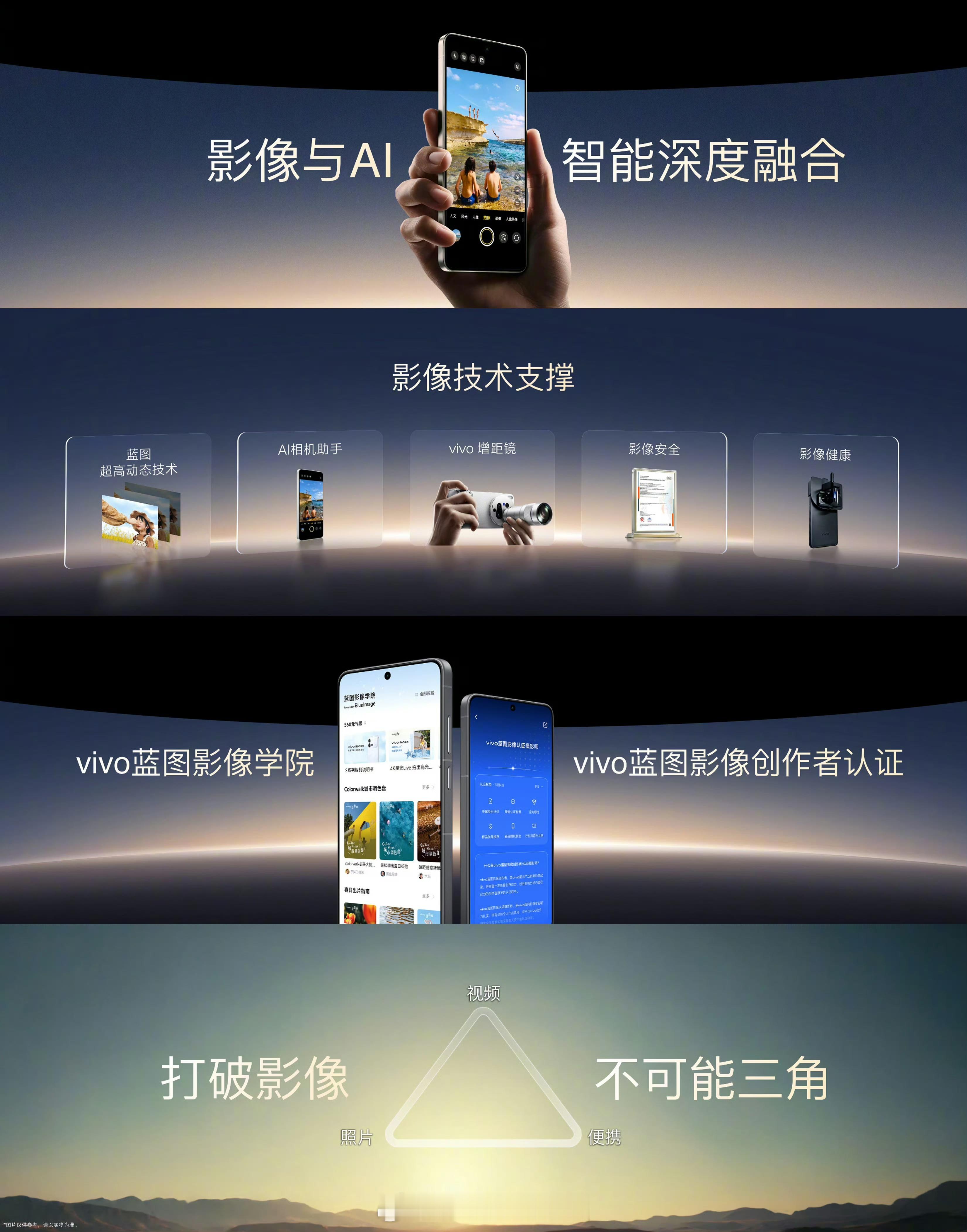 今天的vivo创作者大会可惜有事在身！没能去到现场感受氛围！会上基本上把这次X500系列的提升都讲了，在如今如此内卷的影像上，还能持续突破，真的太厉害了，新机的功能点基本上已经都用过了，虽然我拍视频比较少，后面也得多体验体验！大家可以期待一下新机的正式发布！#vivo[超话]# ​