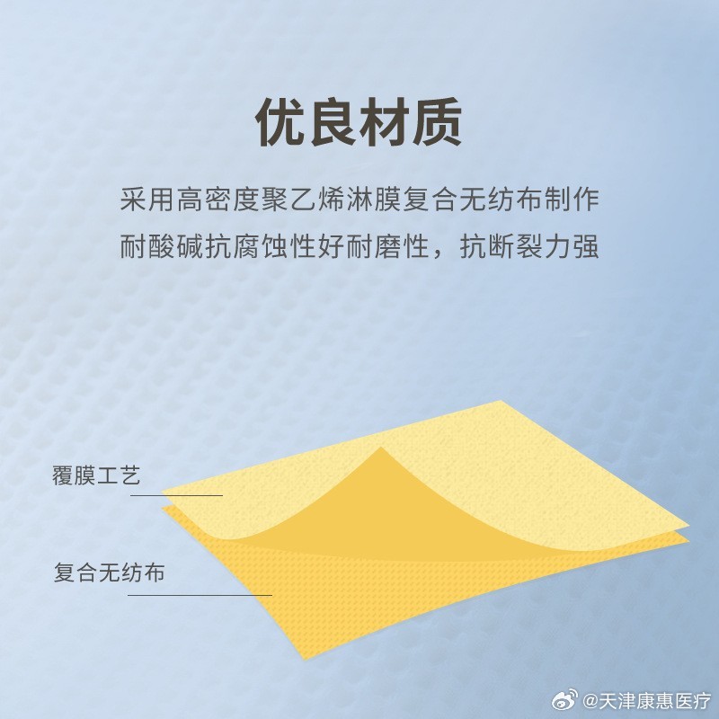 化工作业别忽视次级防护，防化配件有多重要？
很多人做化学操作只看重防护服，却忽略围裙、袖套、鞋套这类次级防护配件。这套三级耐酸碱防化配件，符合 GB 24539‑2021 标准，拥有劳安认证，适配各类有化学品溅扰风险的工况。

产品采用高密度聚乙烯淋膜复合无纺布，耐酸碱抗腐蚀，抗撕裂性能强，具备 ​