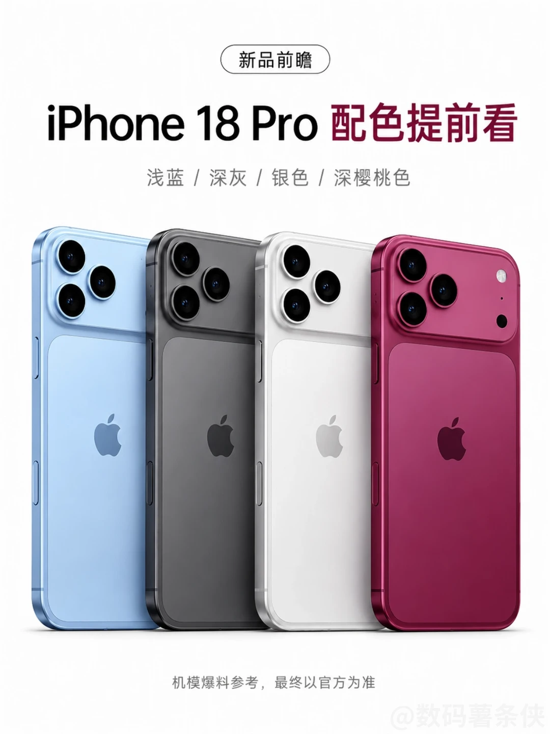 iPhone 18 Pro新配色曝光，樱桃粉来了？