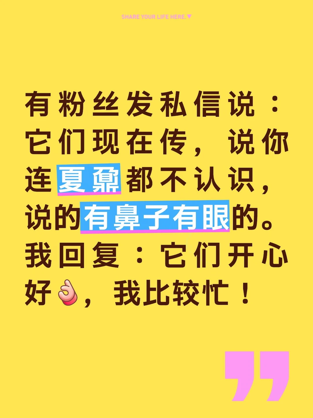 你们自己开心就好！