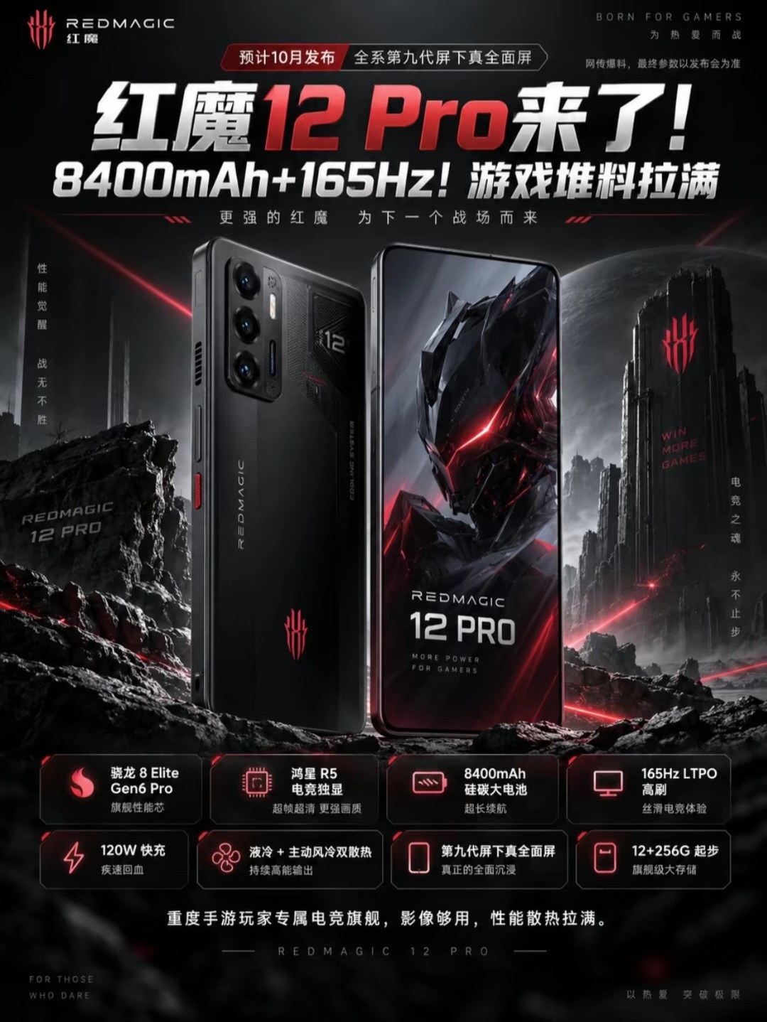 长时间打手游总掉电、发烫，可以看看红魔12 Pro的爆料
 
不少重度手游玩家，一直在等新款游戏手机。
红魔12 Pro爆出全套配置，电池和屏幕这两点很吸引人。
我们一起来看看这台新机到底堆了哪些料。
 
这篇写给手游爱好者、打算入手游戏手机的年轻人。
下面所有信息仅供参考，以官方发布为准。
 
新