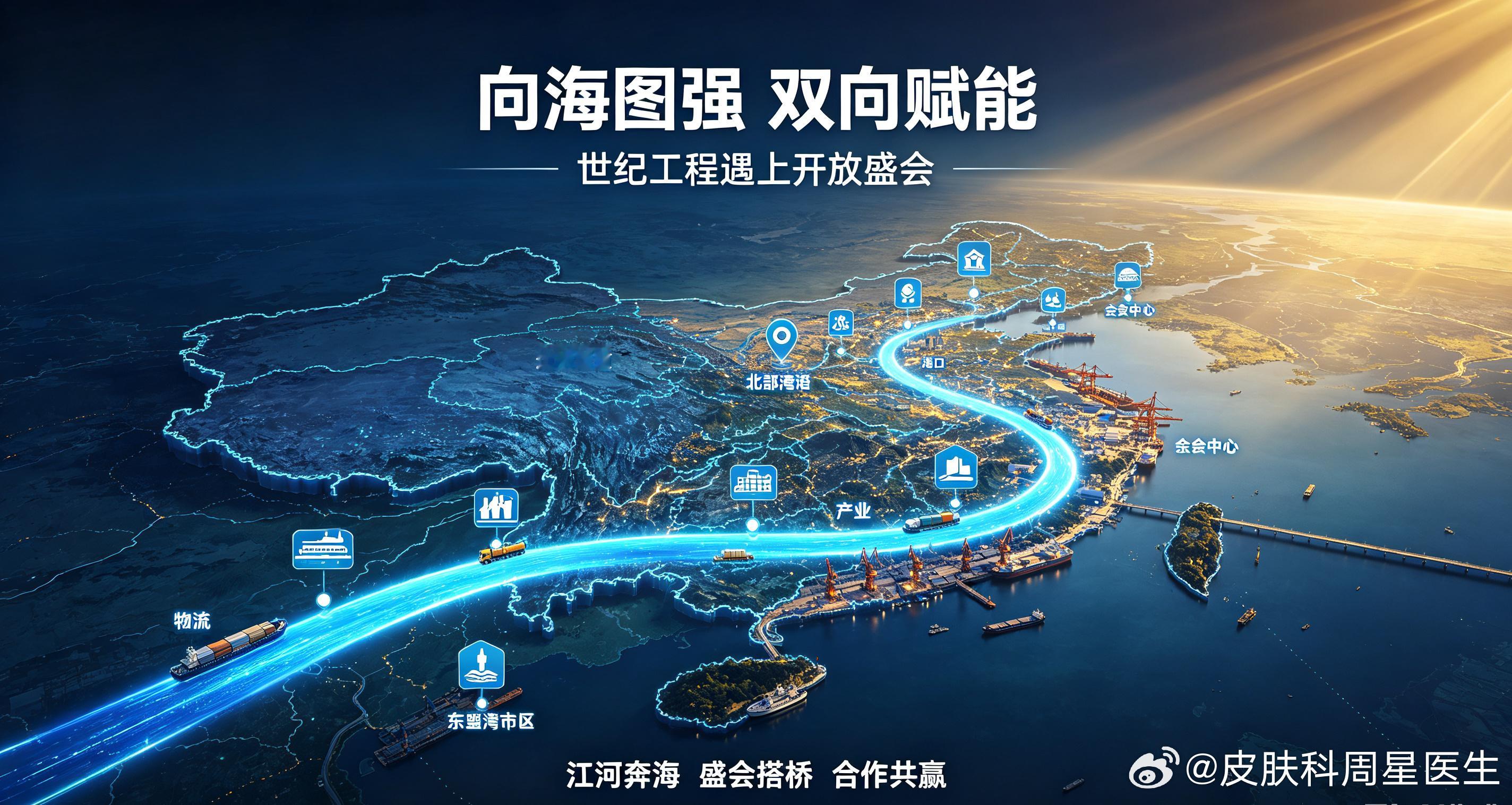 💡本届东博会最大看点之一，就是与平陆运河通航的历史性相遇。
⚓运河是硬联通的实体通道，东博会是经贸合作的软性平台，二者双向赋能，意义深远。
🤝过去西南出海需要长途绕行，如今运河开辟最短水运路径，再依托东博会对接东盟市场。

工程建设的艰辛、百年期盼的沉淀，最终转化为实实在在的发展 ​