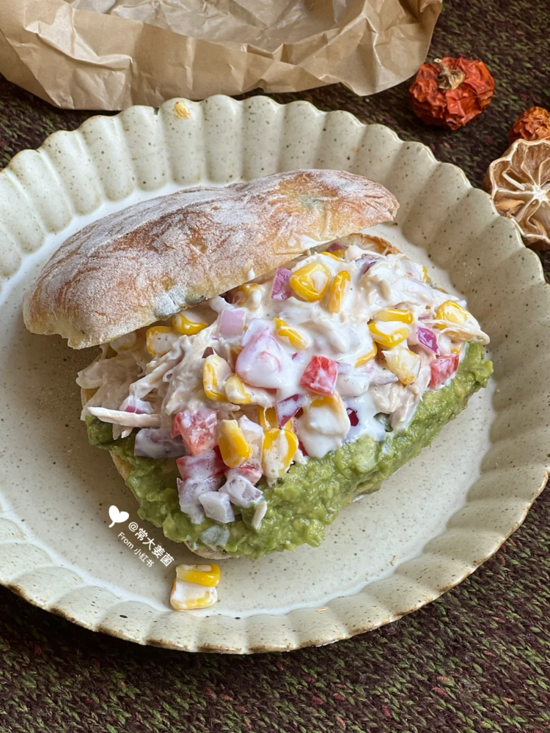 3min搞定！🧀洋葱酸奶鸡丝酱&牛油果三明治