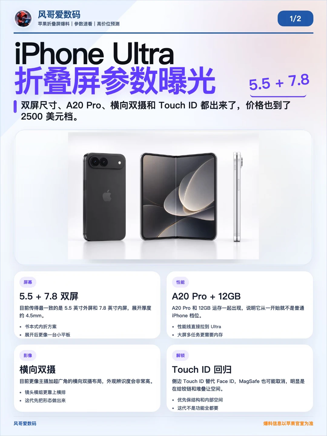 iPhone ultra系列参数曝光