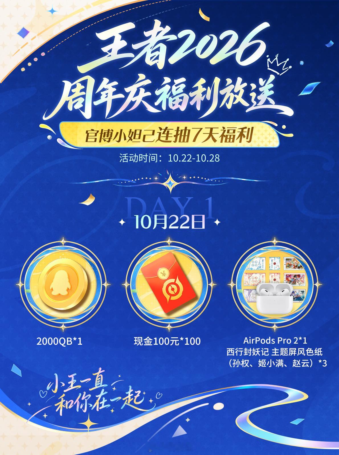 小王官博从今天开始，每天抽qb和现金红包[好喜欢]  大家一定要去试试...