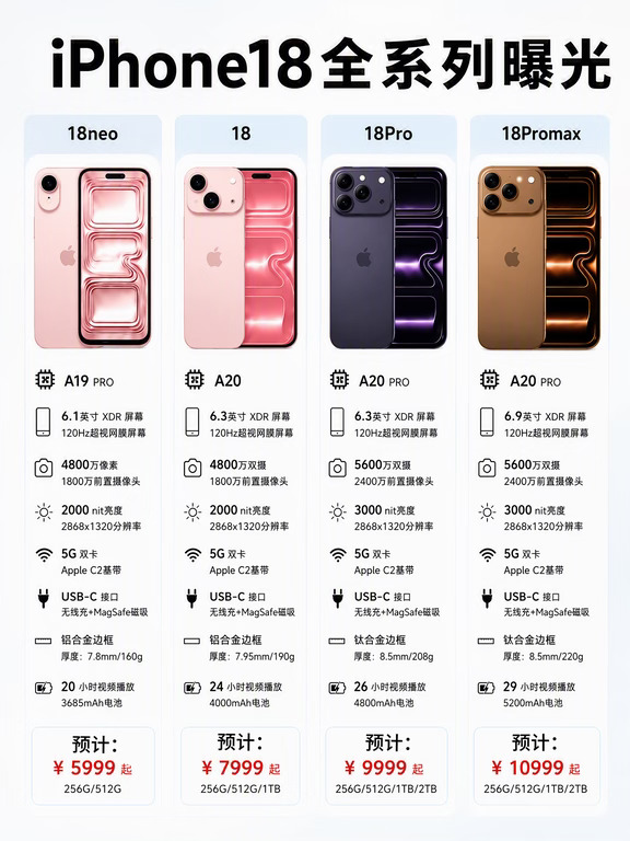 iPhone18全系列曝光，价格你猜
