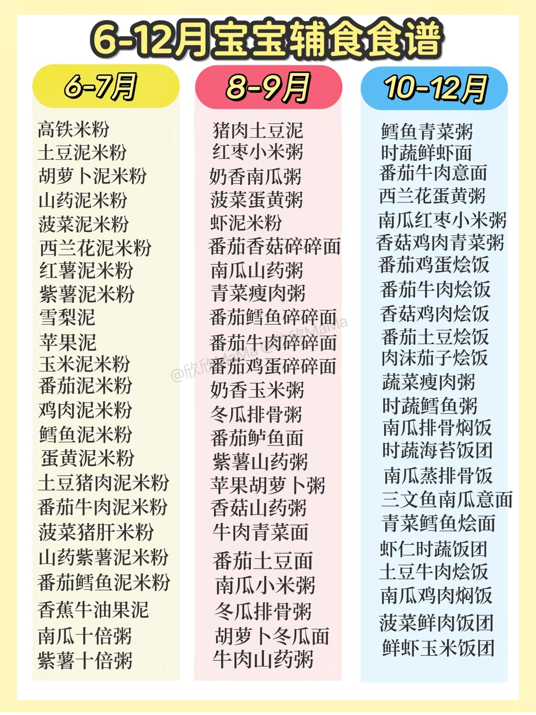 6-12月宝宝辅食添加全攻略✅看完不迷路‼️