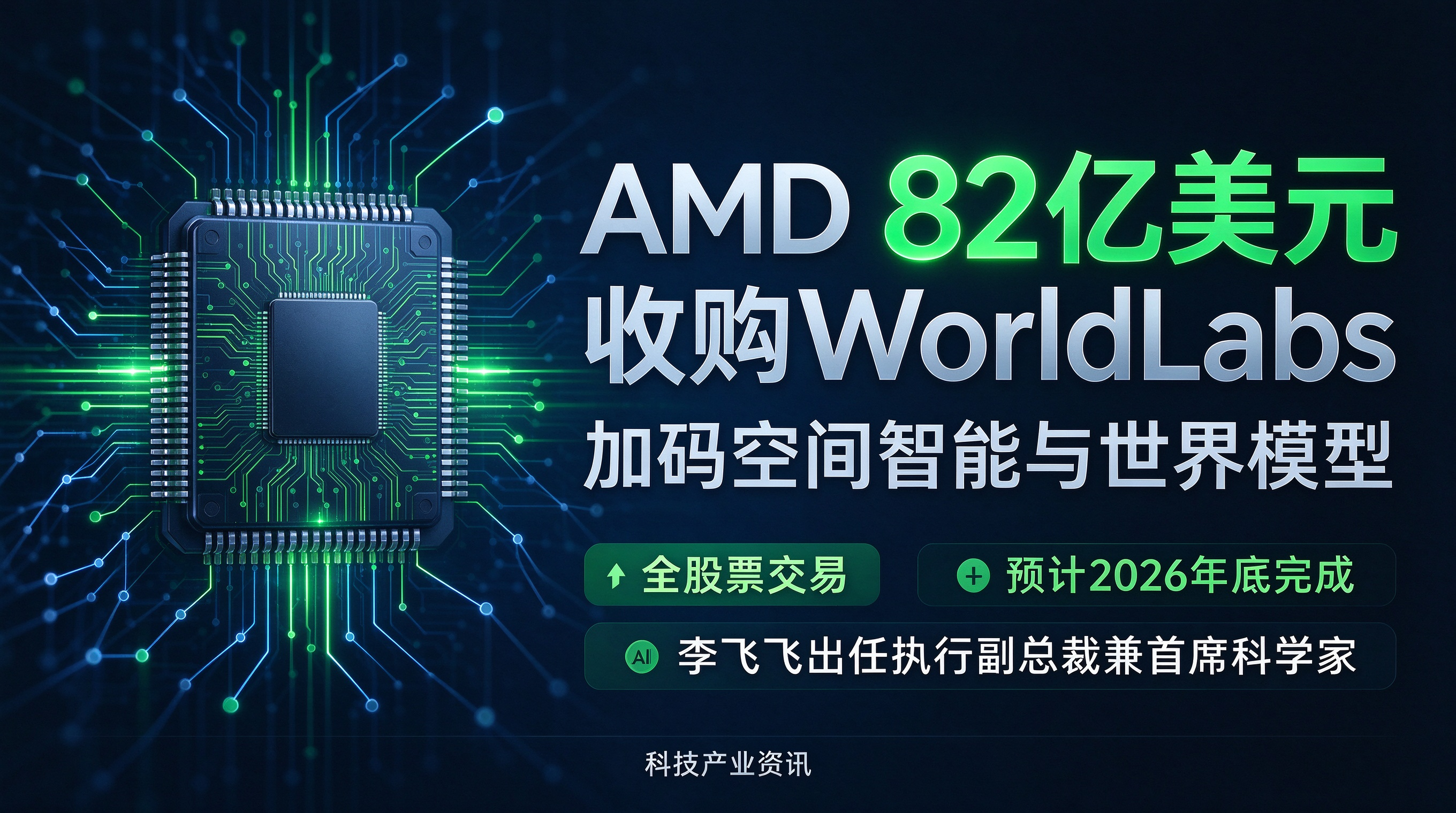 82 亿美元大手笔！AMD 收购李飞飞的 WorldLabs 加码 AI 世界模型赛道