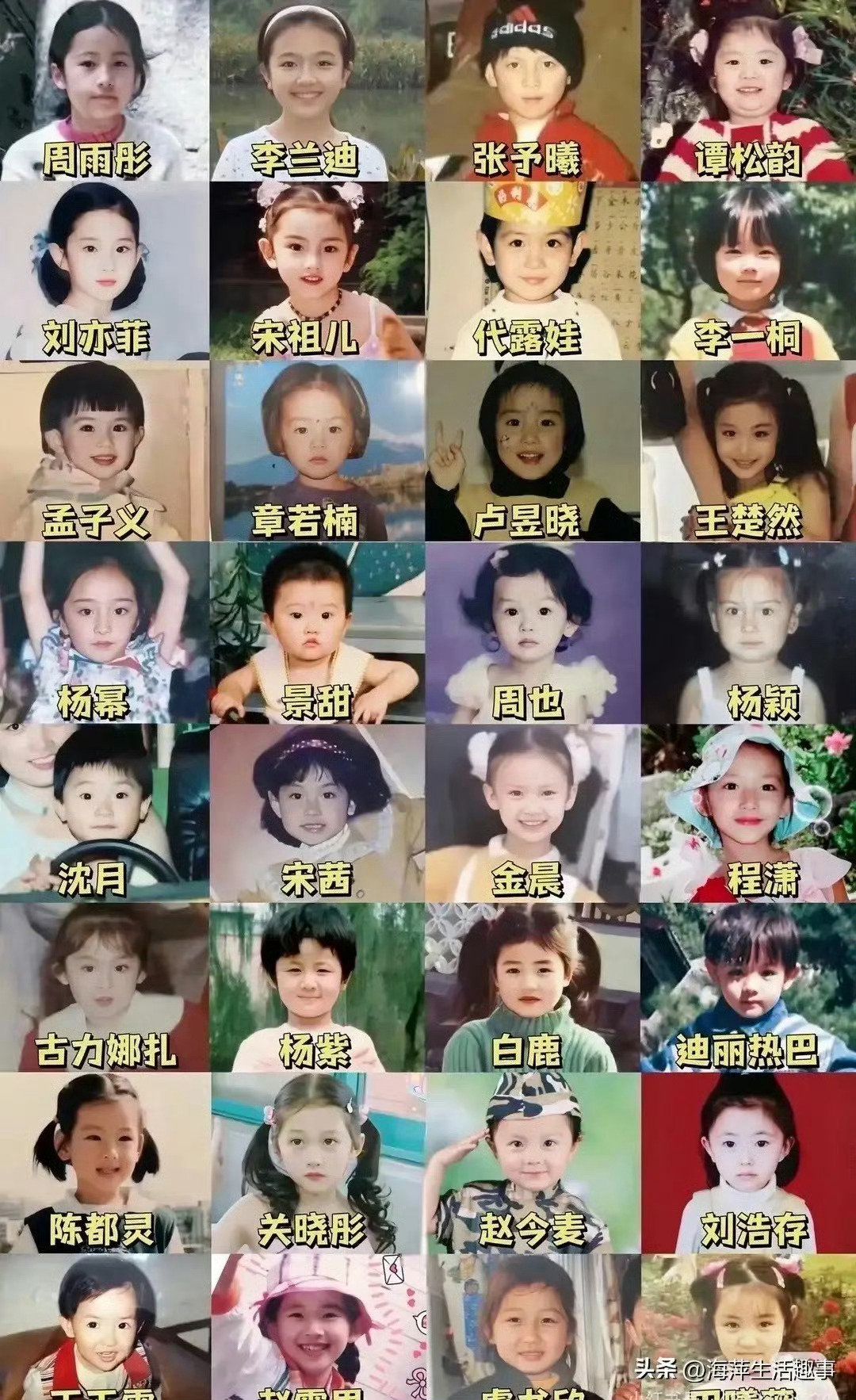 各位女明星早期童年照一对比 你觉得谁是从小美到大 ​​​