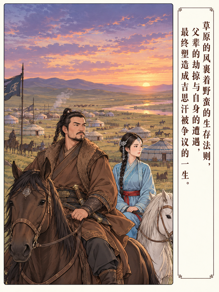 成吉思汗的母亲，是他爹1171年抢来的敌人的新娘！

当年蔑儿乞人弟弟也客赤列都刚娶诃额伦，就被也速该带兄弟追抢。

诃额伦劝丈夫保住性命比啥都强，转头成了也速该妻，生下铁木真。

更讽刺的是，蔑儿乞人后来抢了刚成家的铁木真的新婚妻子孛儿帖。

那之后，铁木真打下的城池，敌酋妻女全被他收了他五百多妃