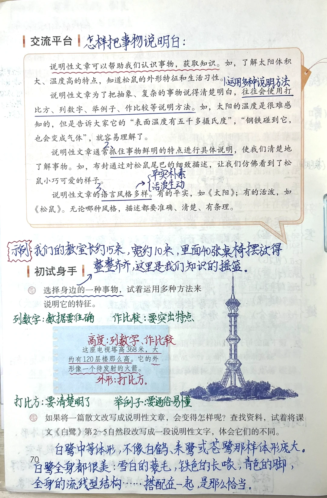 五上语文第五单元交流平台及习作例文笔记