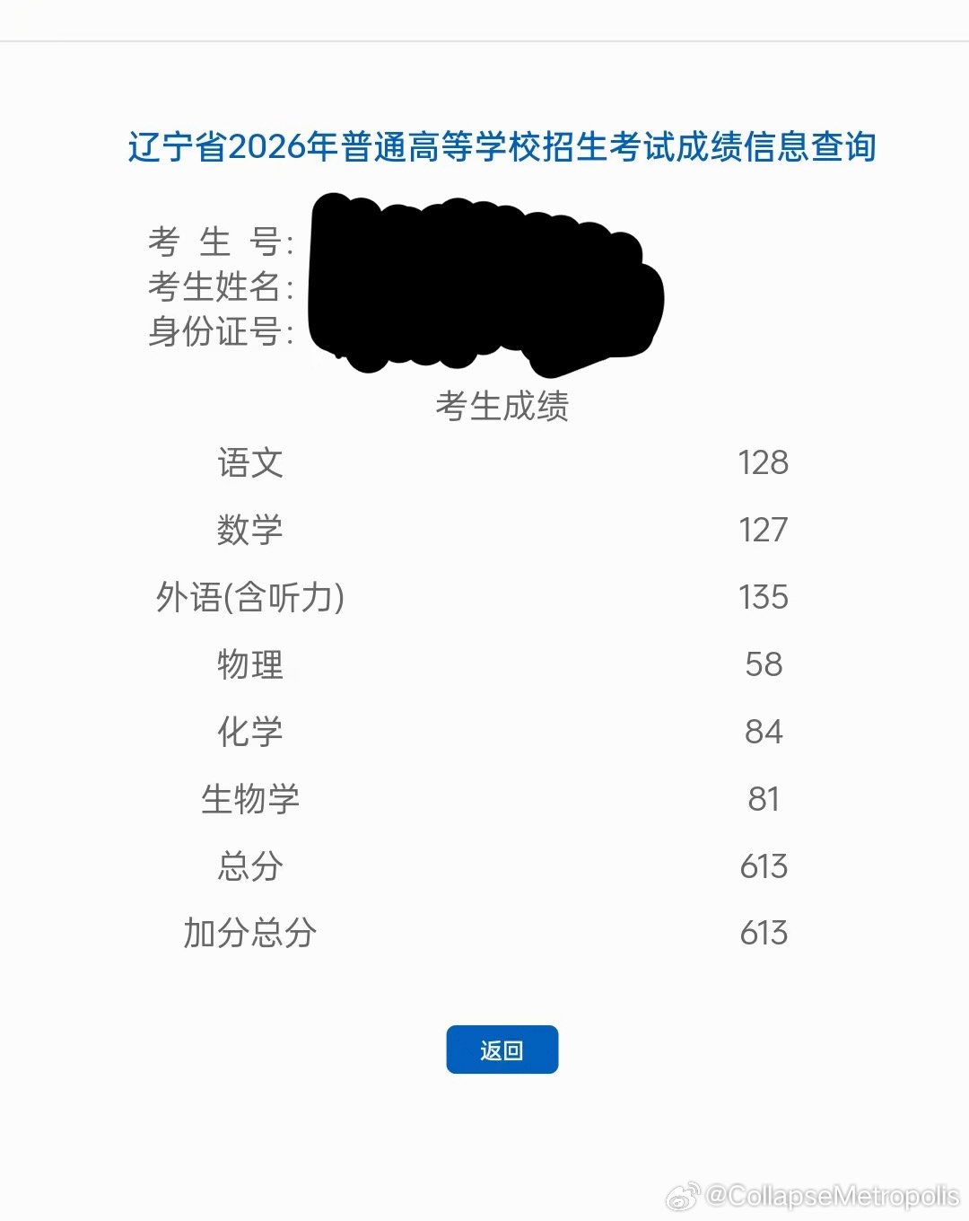 华晨宇  亲爱的老己，看到分数的那一刻，我想你心中也一定是苦涩和激动同...