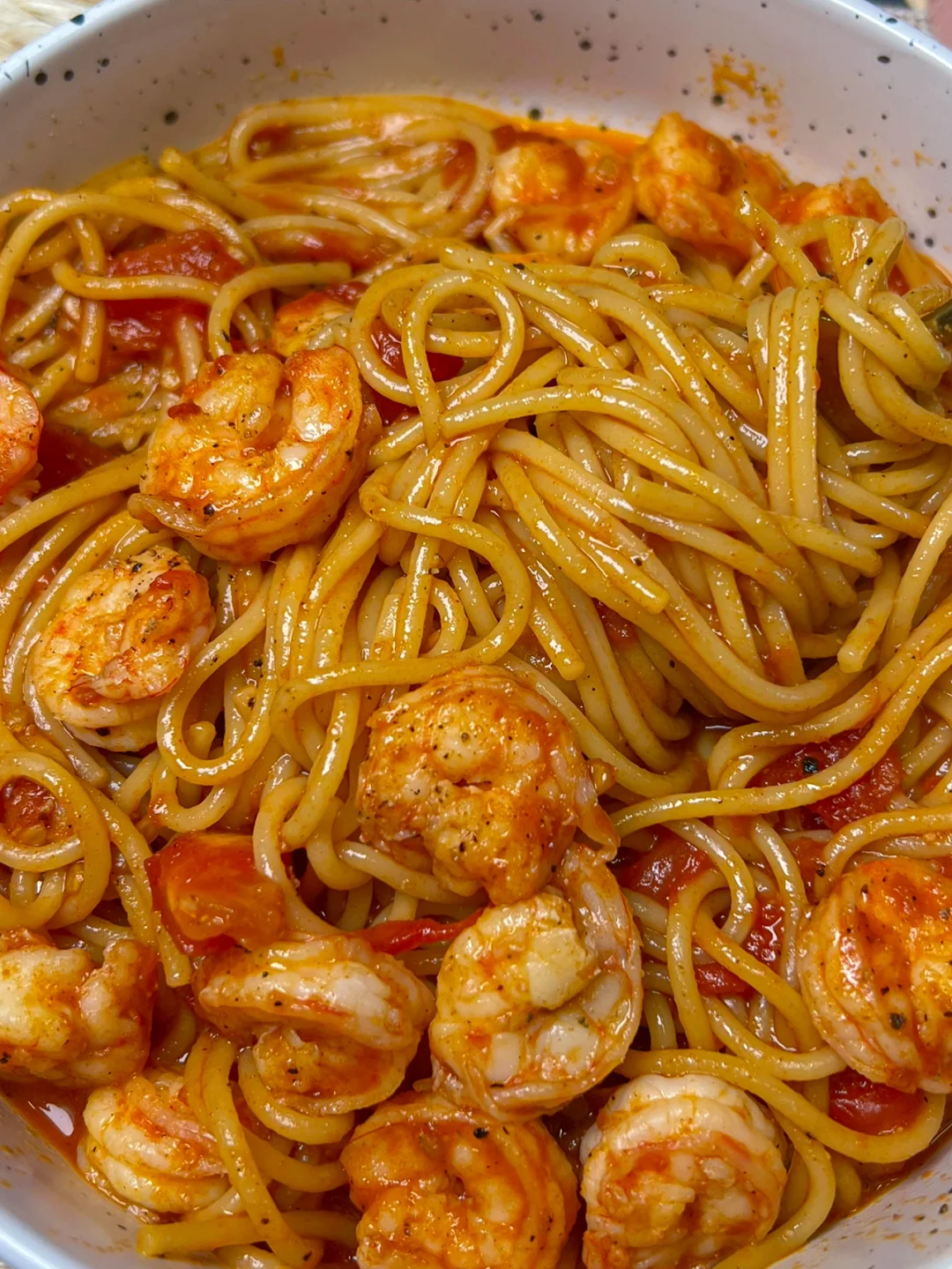 这不就是我的梦中情面嘛！番茄虾仁意面！