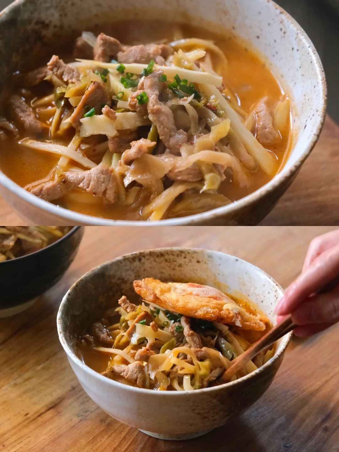 319天｜超简单的春笋肉丝面 鲜到连汤都不剩！