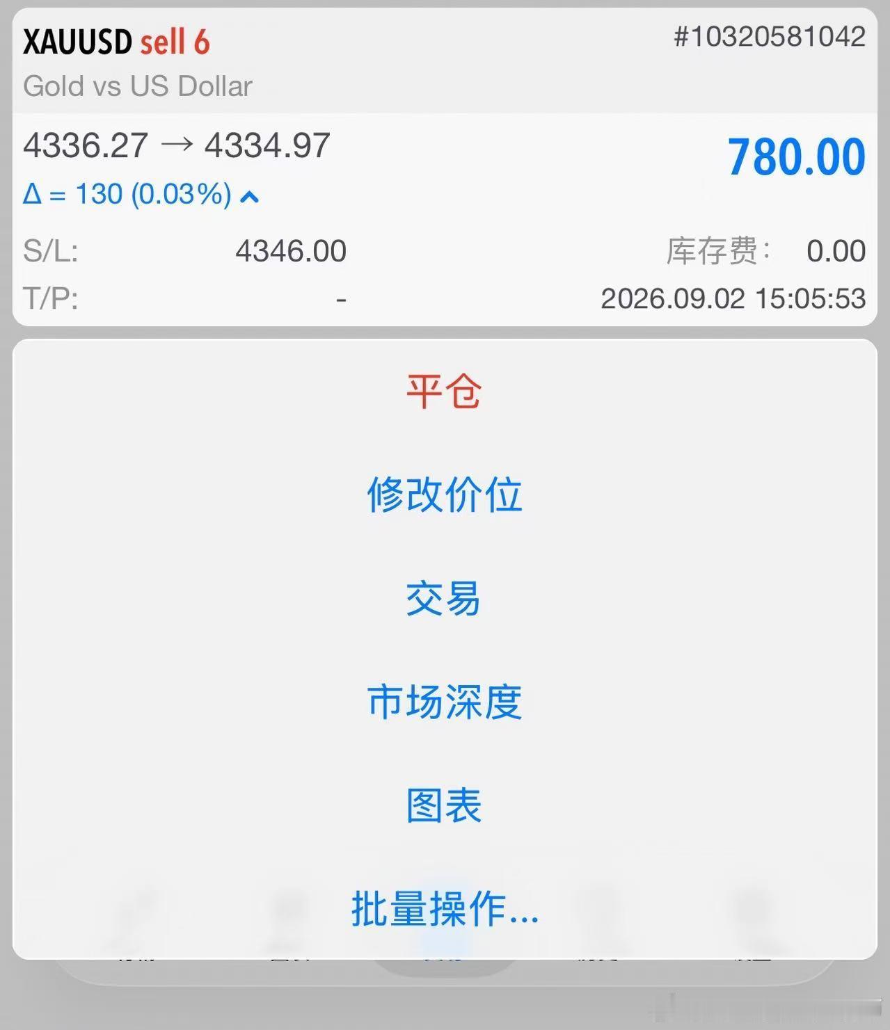 日内第二弹布局4337-35附近空。行情抵达4334，呈现20点空间！...