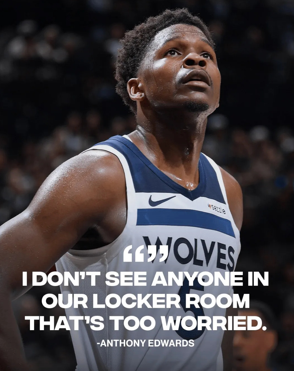 众志成城！爱德华兹：更衣室里全队都没有人对落后感到担心   今天NBA...