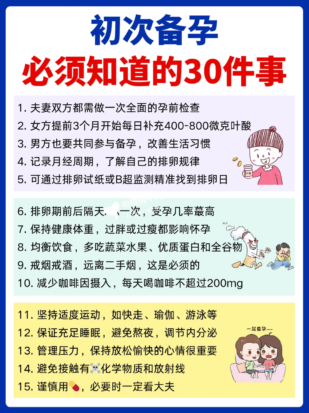 第一次备孕，一定要知道的30件事！收藏备用