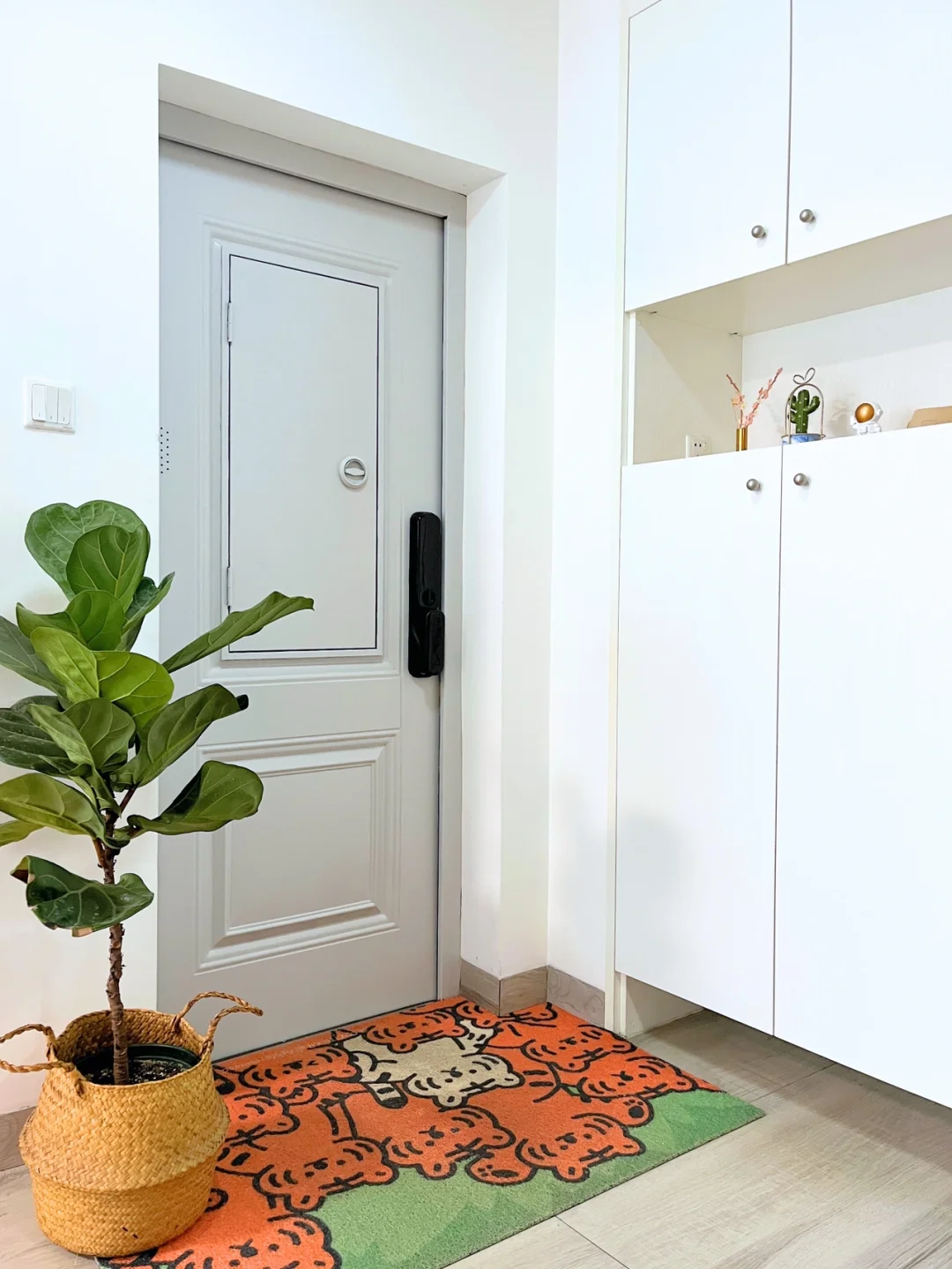 猪肝色入户门改造✨智能锁太香了‼️