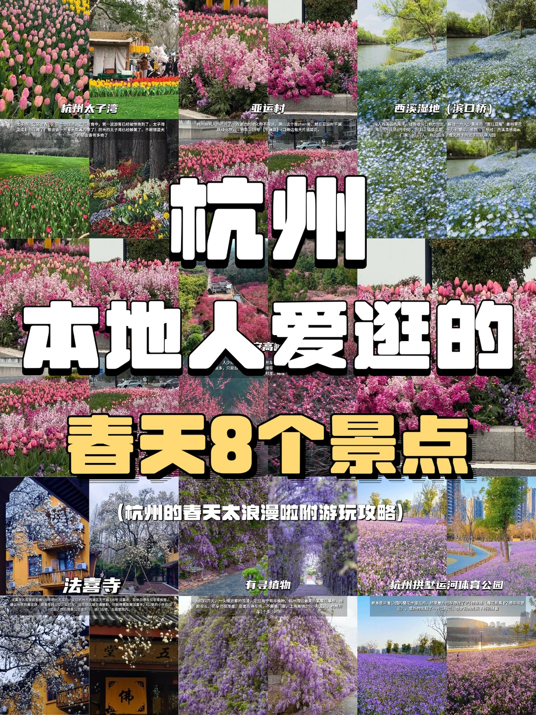 杭州3月别再总去太子湾😅这6个景点也好好看