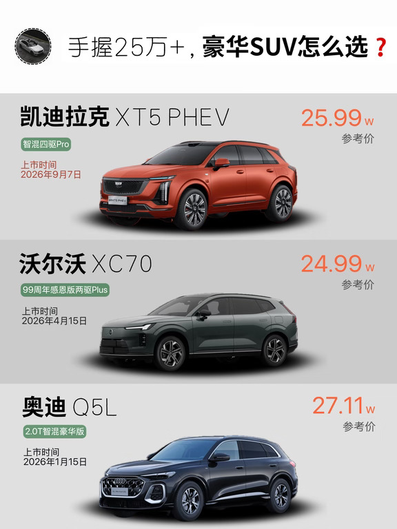 🚗25万级面子里子我都要，极限三选一‼️