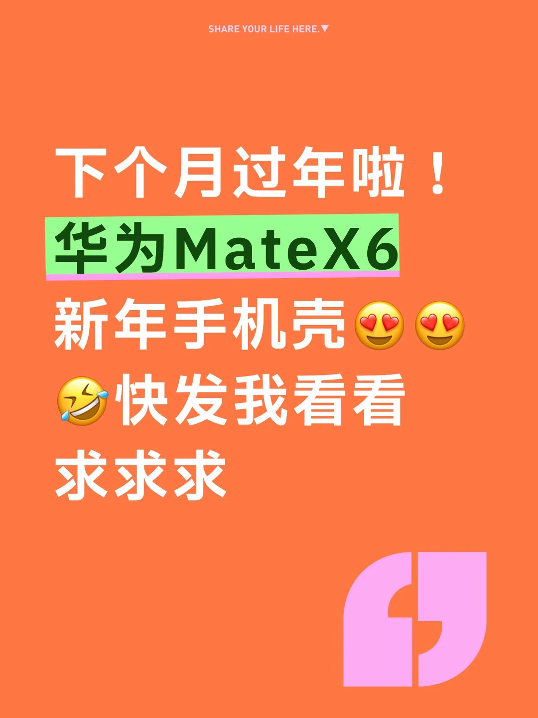 😍😍华为MateX6过年手机壳❗️💕求求求