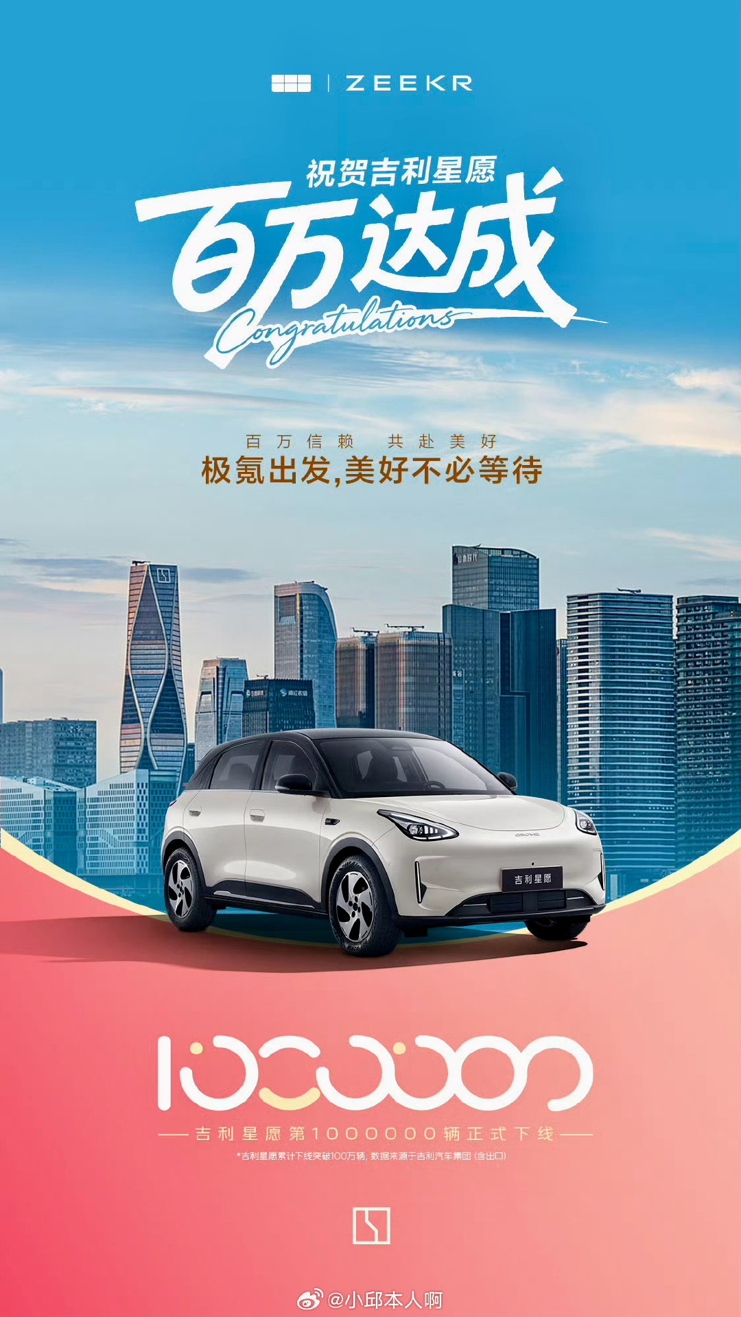 好家伙！吉利星愿拿下百万台里程碑。
上市才24个月，第100万辆正式下线，直接刷新全球纪录。

颜值在线，空间宽敞，乘坐舒适性拉满，家用市场的顶流选手。#吉利星愿第1000000辆正式下线# ​