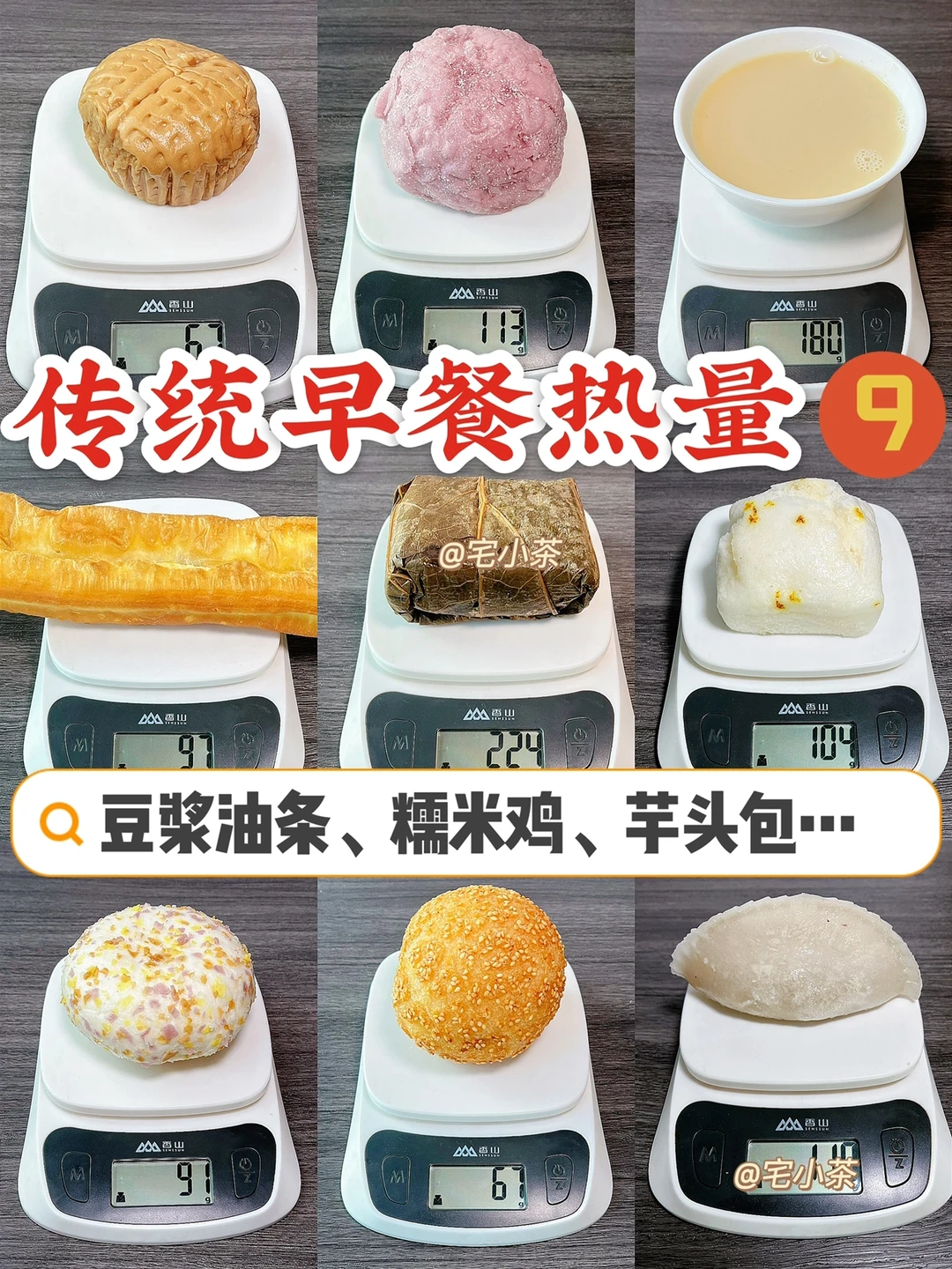 传统早餐热量测评！第9️⃣弹！糯米鸡、芋头包…