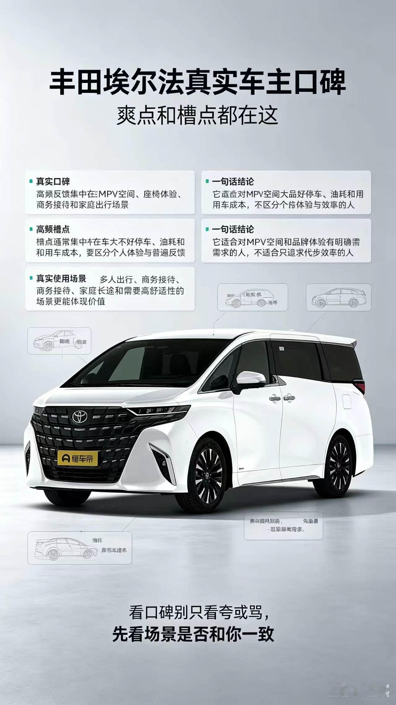 丰田埃尔法，爽点和槽点