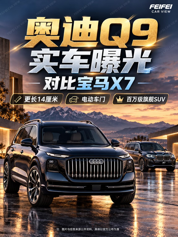 奥迪Q9实车曝光！比宝马X7还长14厘米