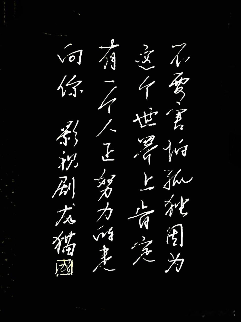 每日写字分享手写文字是一种生活。影视剧《龙猫》台词手写，今日写字分享：不要害怕孤独……