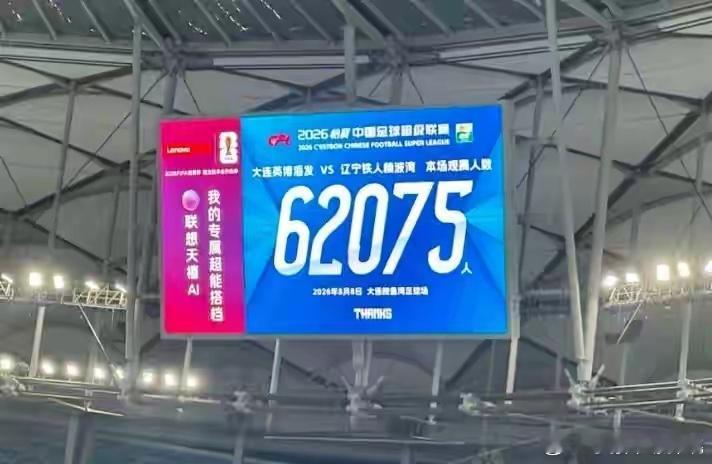 大连英博主场62075人居首，重庆铜梁龙主场53840人排第二。本轮...