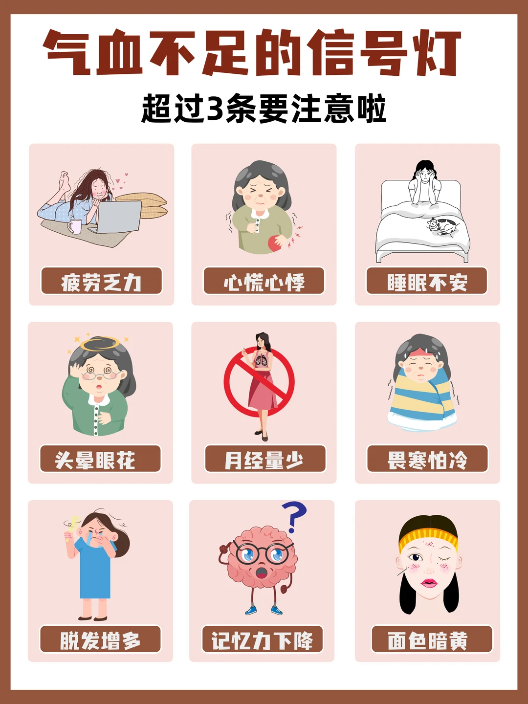 气血不足的信号灯：身体发出的九项警报🚨