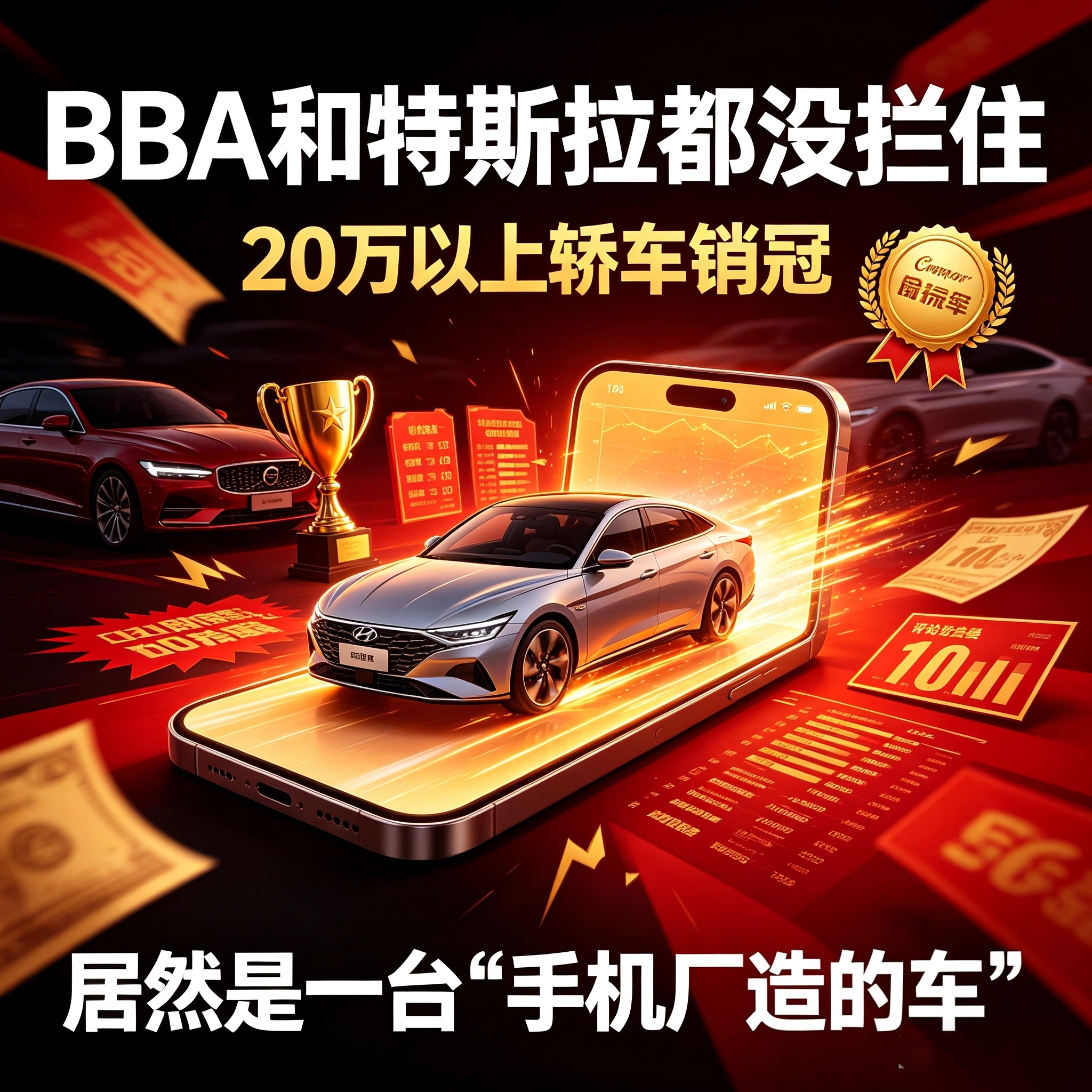BBA和特斯拉都没拦住：20万以上轿车销冠，居然是一台“手机厂造的车”

10月13日小米汽车甩出一张榜：2026年9月，小米SU7以 15751辆 拿下“20万以上轿车”零售销量第一，把特斯拉Model 3（14478辆）、凯美瑞、宝马3系、奔驰E级全压在身后。

这件事的吓人之处，不在“卖得多”
