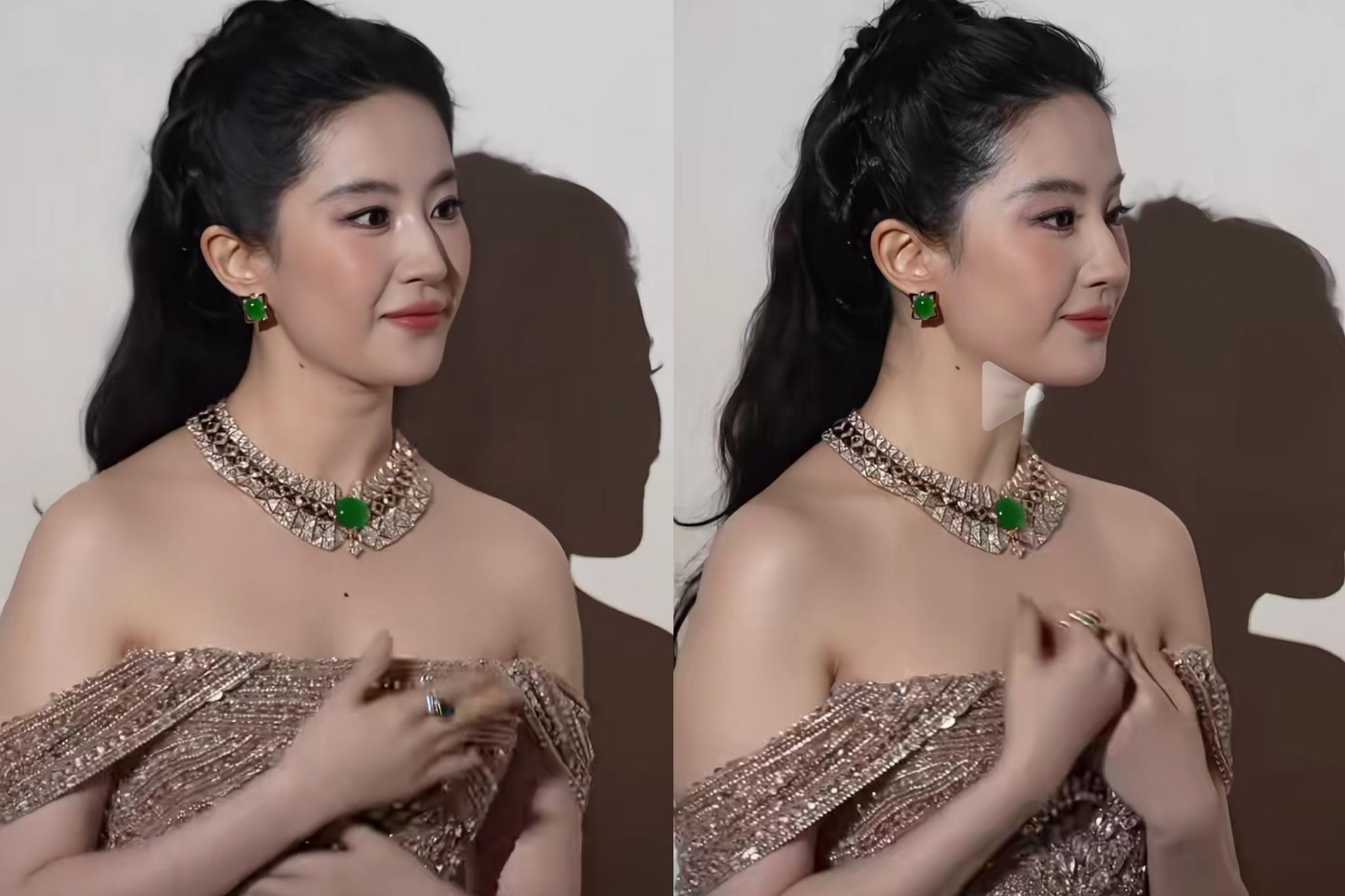 刘亦菲漂不漂亮，我不评价，
她演技好不好，我也不评价！
但有一件事，不得不说，那就是近日她在宝格丽举办的珠宝晚宴上，穿的那件礼服怎么那么别扭呢？

近日，宝格丽在上海举办高级珠宝晚宴，刘亦菲作为品牌代言人参加此活动，因为她皮肤状态太好，直接冲上热搜。

看了网上流出的现场视频，刘亦菲确实不愧是被叫做
