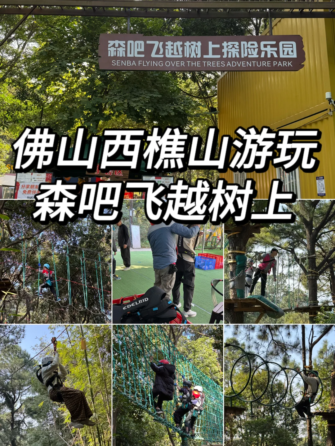 佛山春节出游🎉西樵山森吧飞越树上探险乐园