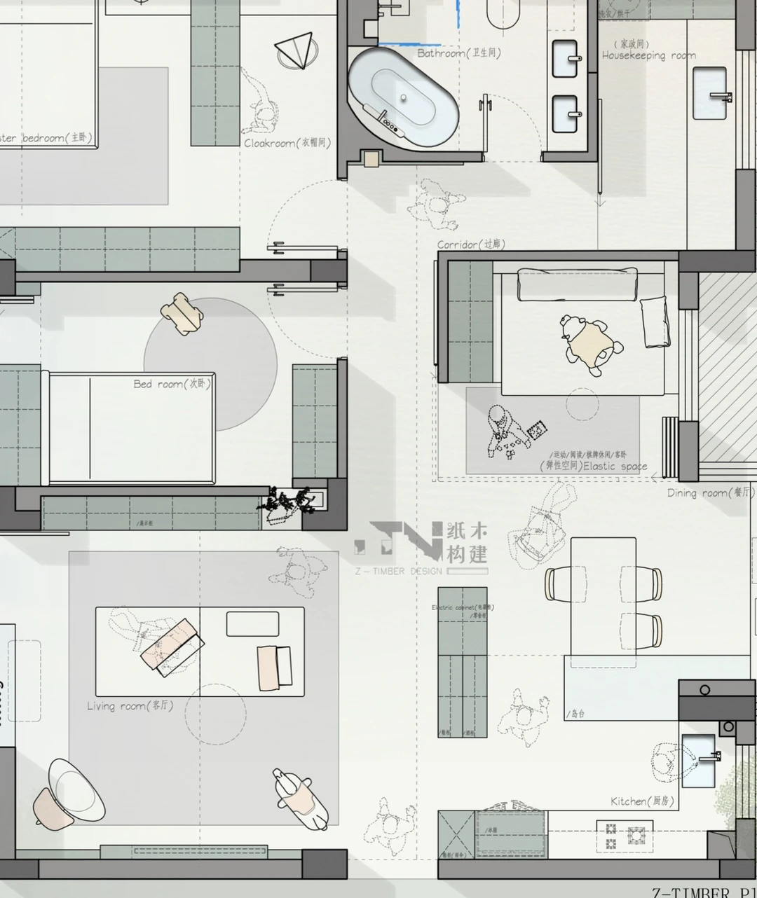 114㎡经典户型改造｜想要浴缸🛁