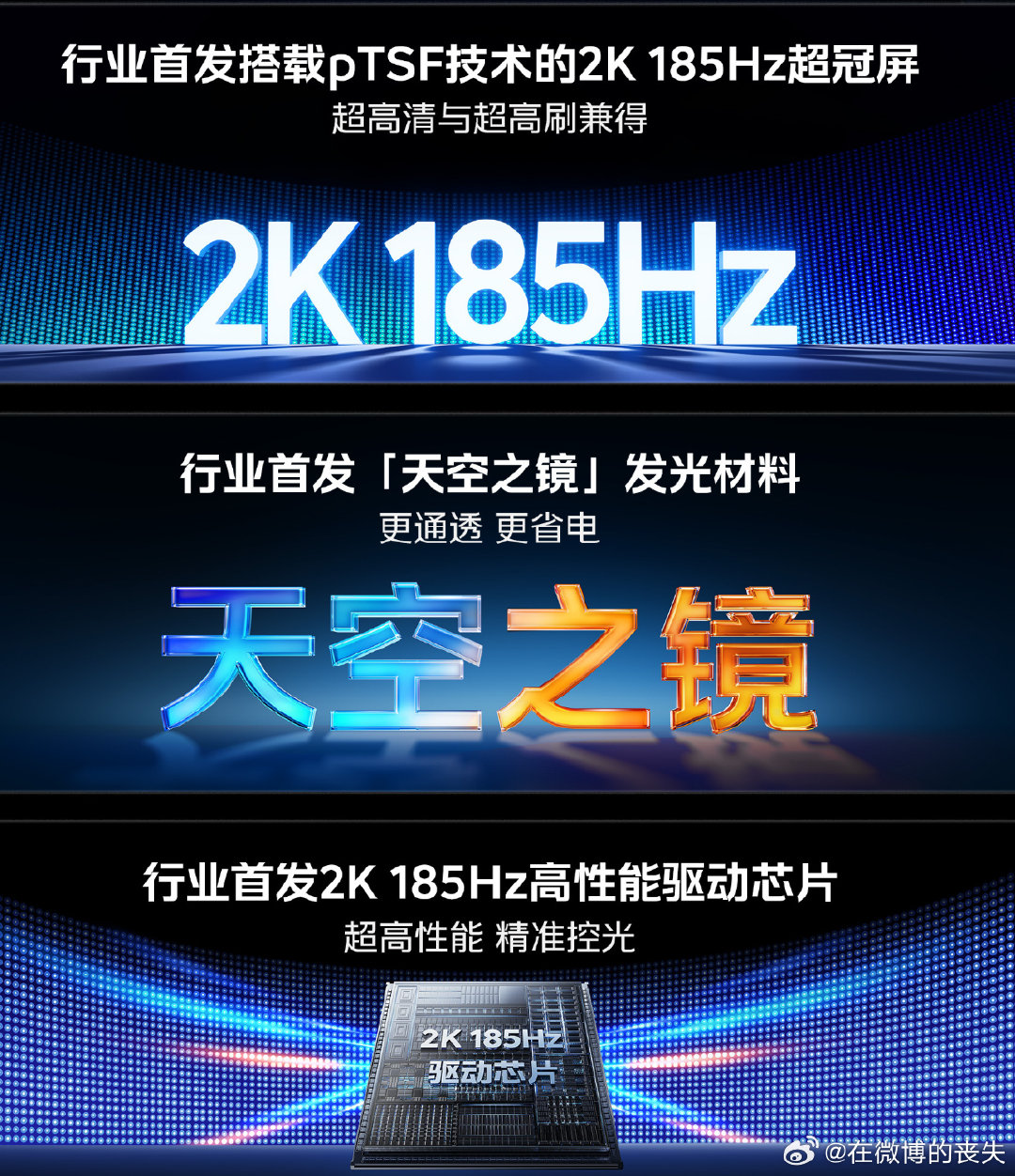 #iQOO Neo12# 首发搭载pTSF技术的2K185Hz屏幕，该清楚的时候有高分辨率，游戏的时候有高刷。
同时因为用了新的天空之境发光材料，还会更省电。
其实新技术的屏幕因为用了更好的用料，即使你用不到最高端的特性，但是日常使用还是会更省电更好用的。 ​