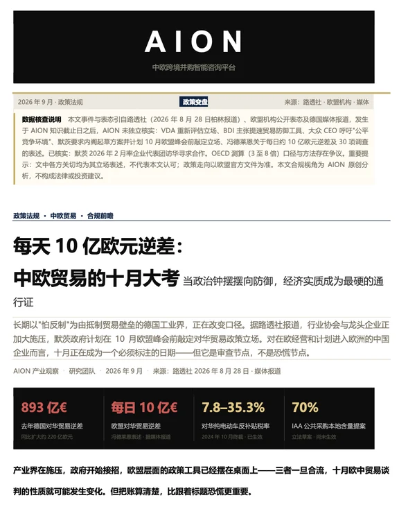 中欧贸易｜十月，一个关键合规节点📑