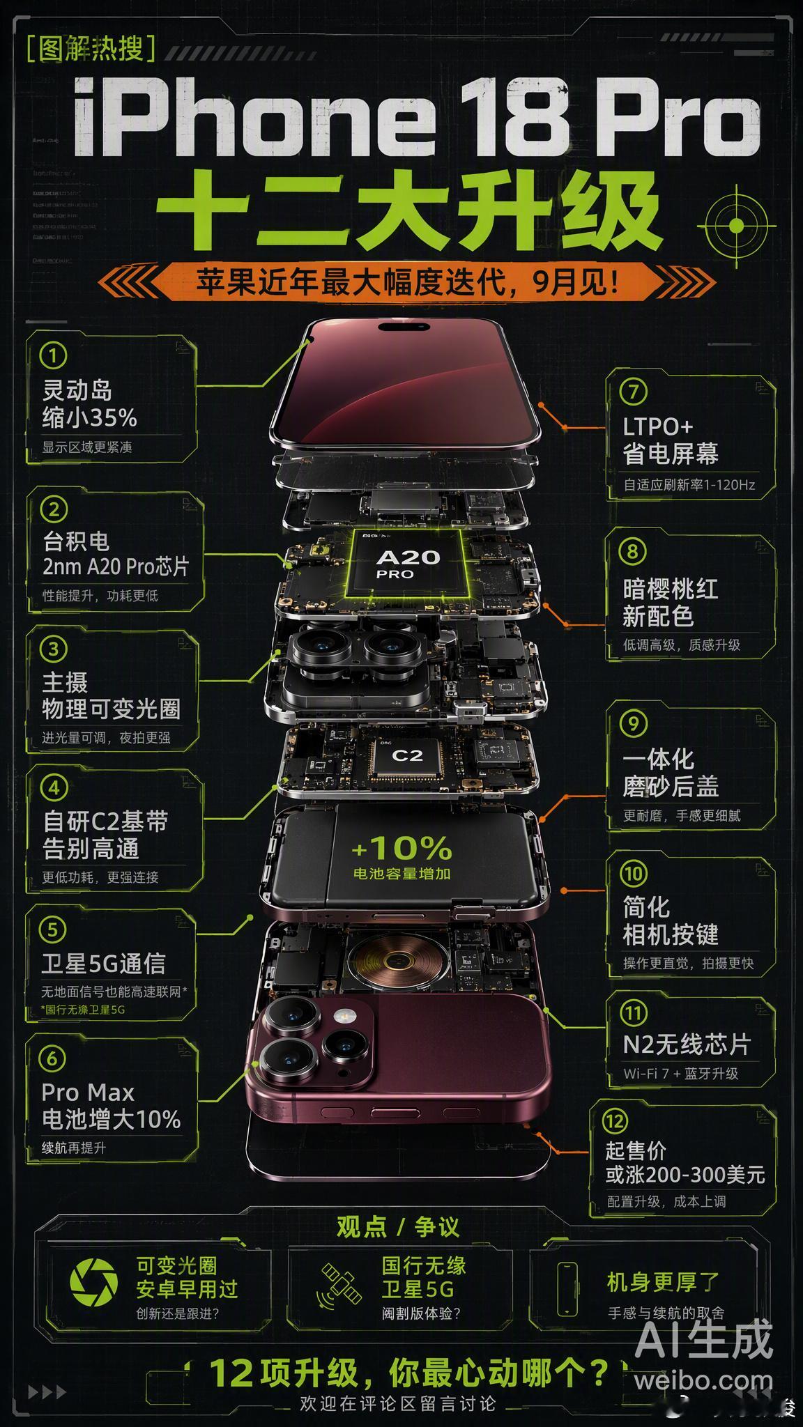 距离9月发布只剩一个月，iPhone 18 Pro系列的12项核心升级...