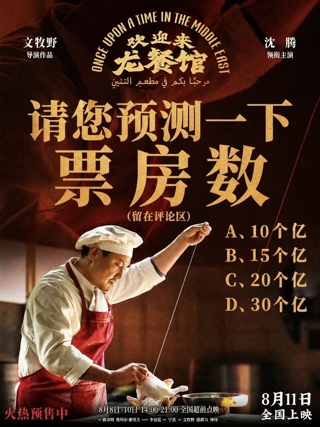 请您预测下《欢迎来龙餐馆》票房能达到多少