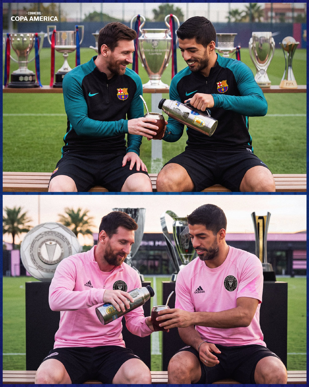 ✅ 美洲杯官方 ：

“再拿一个，我们就走”……大约15年前，他们这么说过。🧉🏆😂

又一杯马黛茶。又一座冠军。同样的“习俗”。🇦🇷🤝🇺🇾

#苏亚雷斯##梅西生涯第49冠##球王梅西生涯回顾# ​
