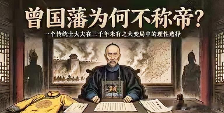 曾国藩为啥不称帝？是为了老袁吗？（上）

1864年，天京陷落，太平军凉了。曾国藩手里攥着湘军，号称三十万，东南半壁他说了算。底下人眼巴巴瞅着：老大，要不咱也整件黄袍穿穿？

老曾摆摆手：别闹，这局不能梭哈。

为啥？咱先把账本摊开，一笔一笔算。

第一笔：太平军不是被湘军打死的，是自己把自己作死的