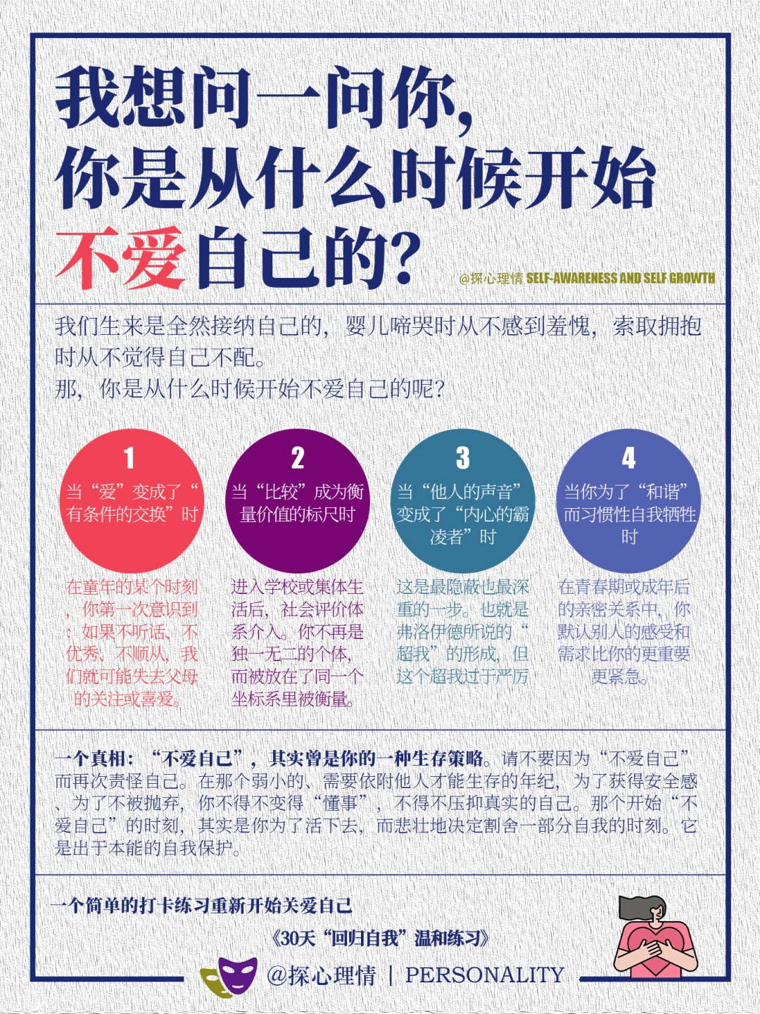 我想问一问你，你是从什么时候开始不爱自己