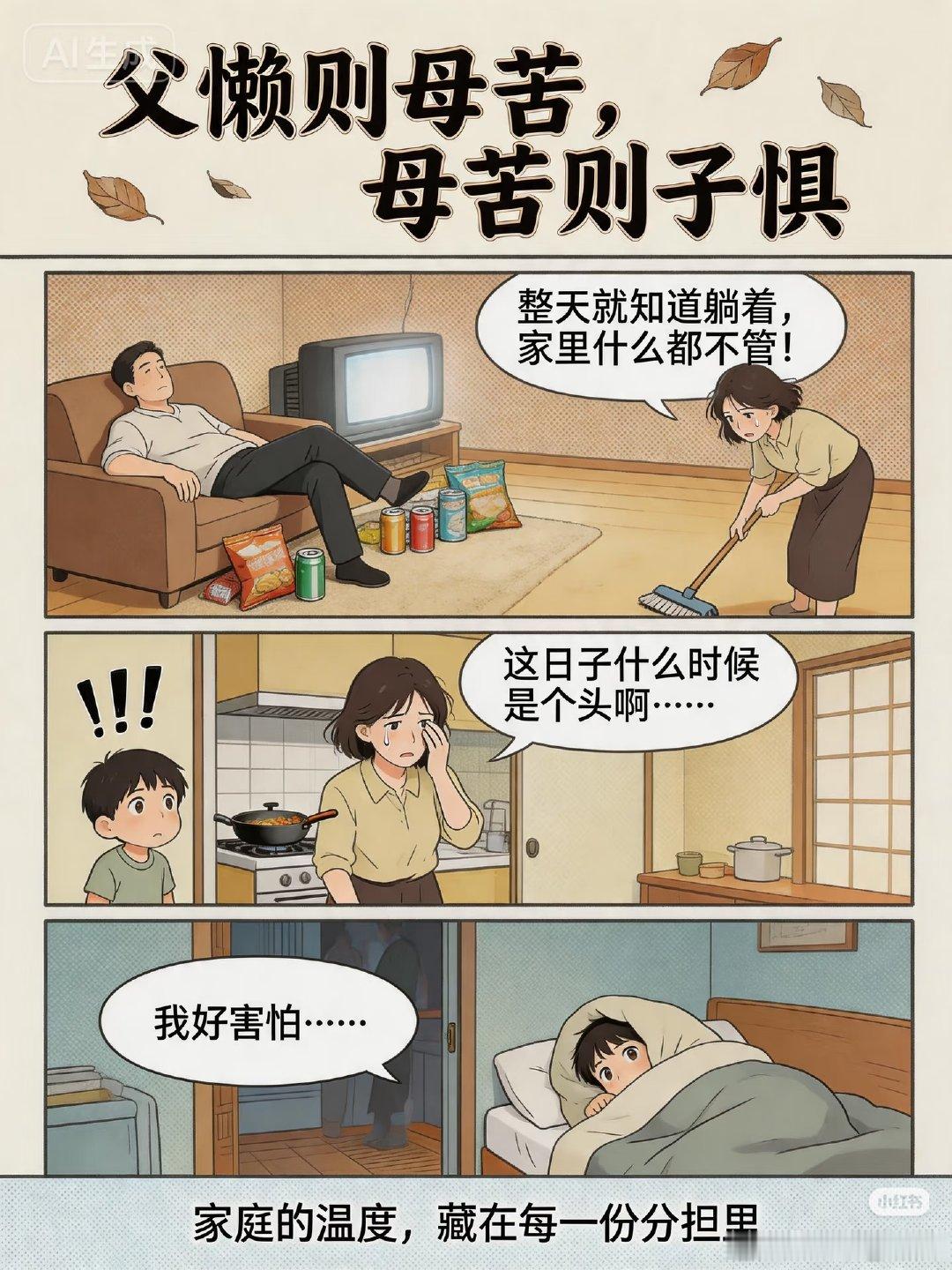耍手机的爸，辛苦的妈，构成一个完整的家 ​