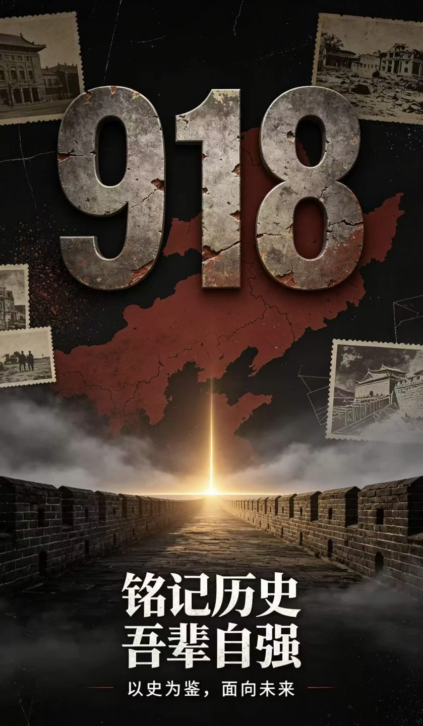 今天是918，非常重要的日子，铭记历史勿忘国耻，吾辈自强，警钟长鸣，时刻警惕小日
