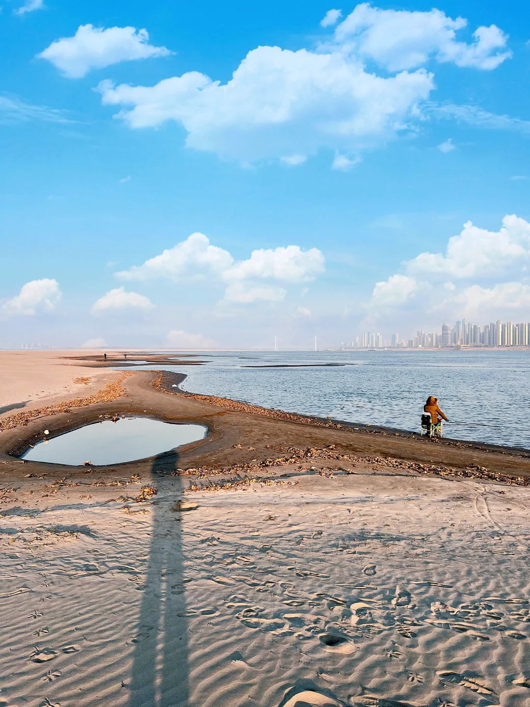 武汉冬季限定海滩|无人沙滩挖沙钓鱼好去处