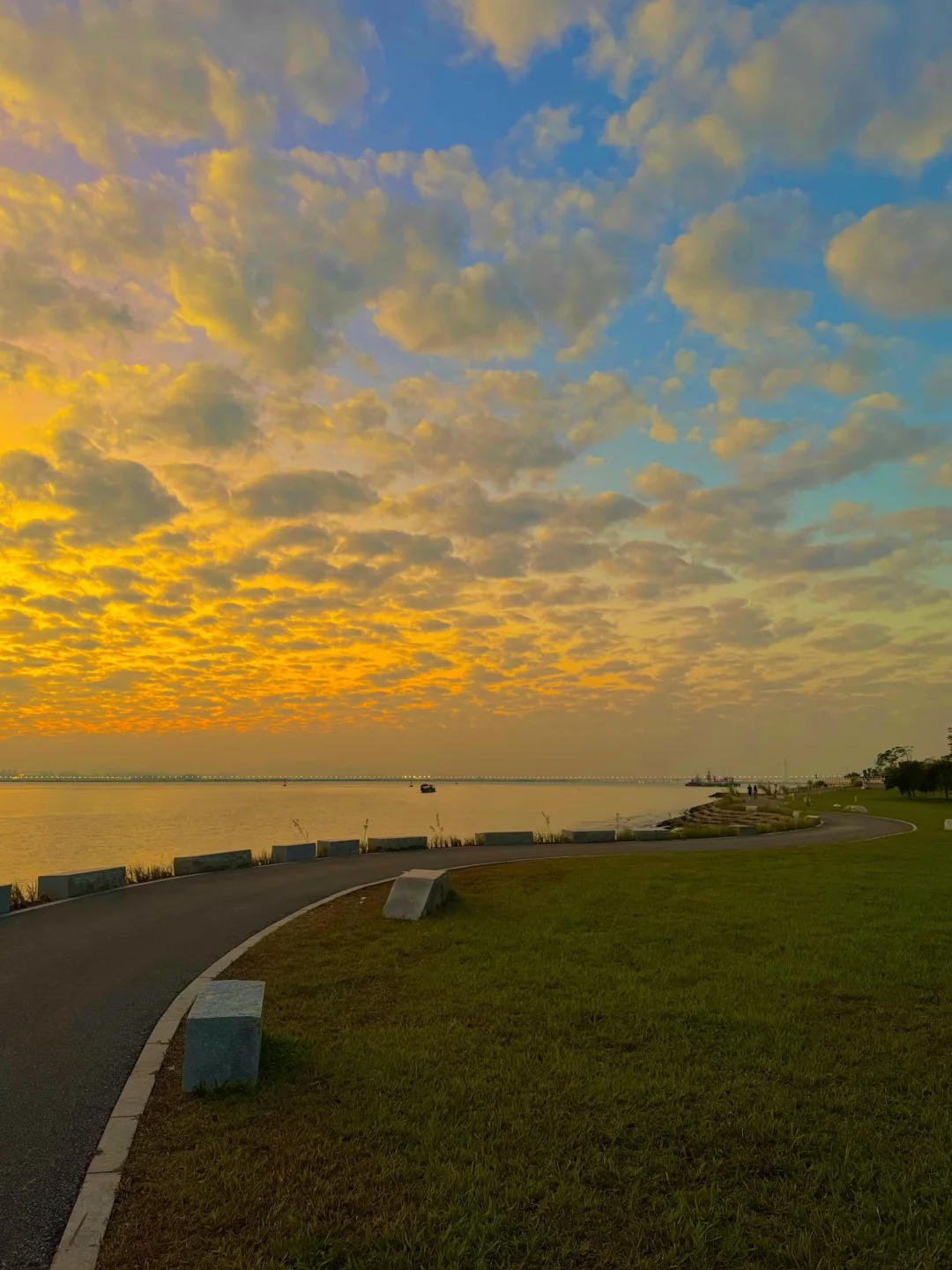 实况live～珠海这个海边公园的夕阳🌅好迷人～