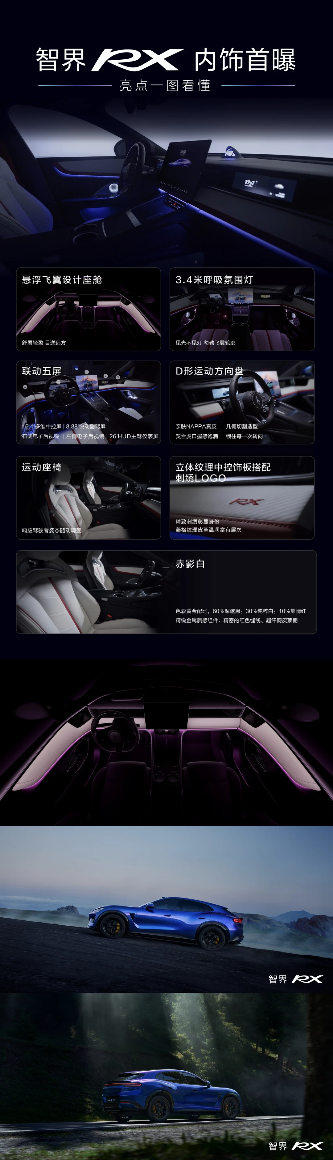 氛围灯天花板，智界RX让座舱悬浮起来