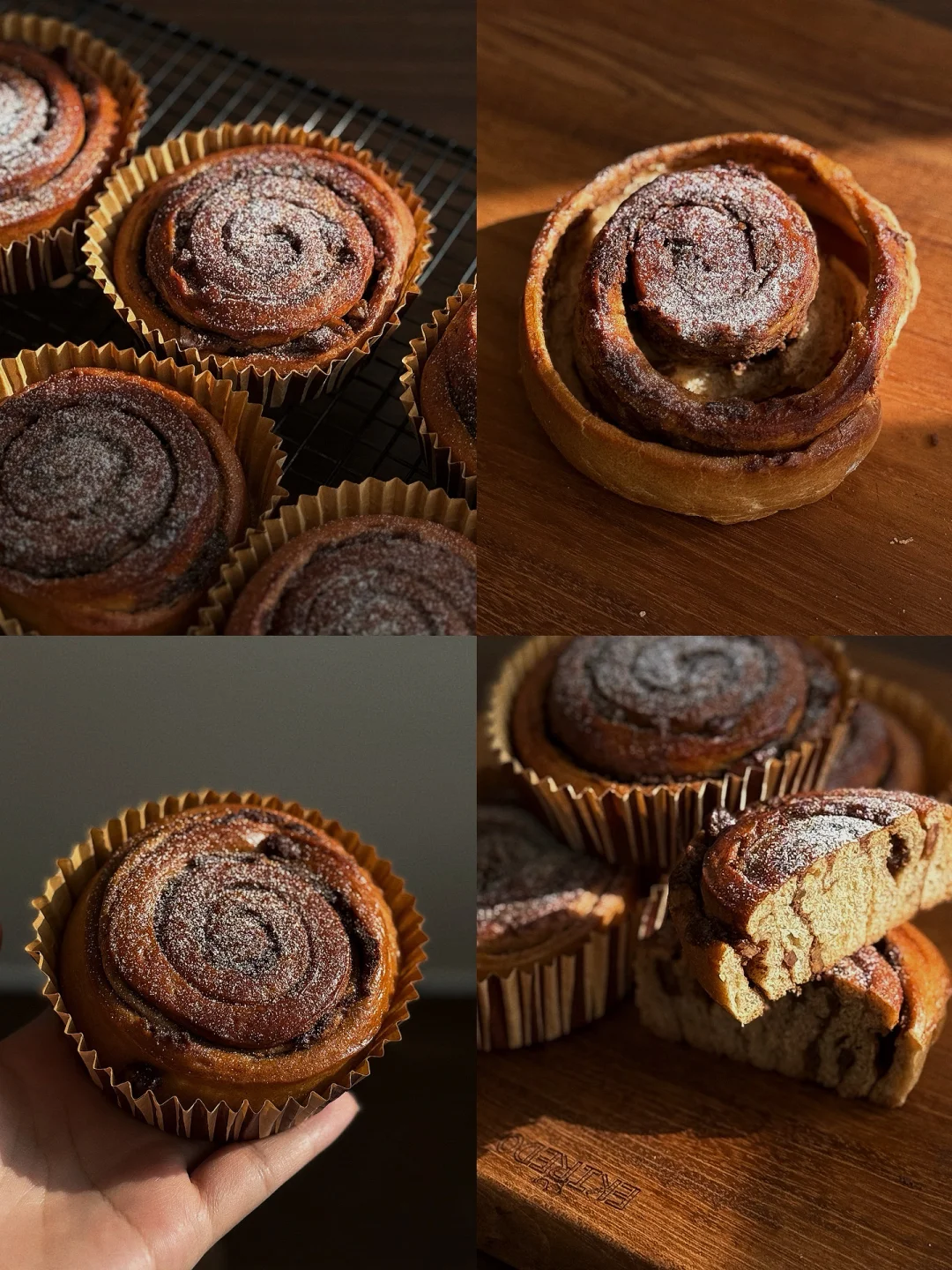 质感味道都在线的碧根果红糖肉桂卷🤎